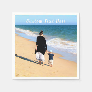Serviette En Papier Photo et texte personnalisés - Votre propre desig