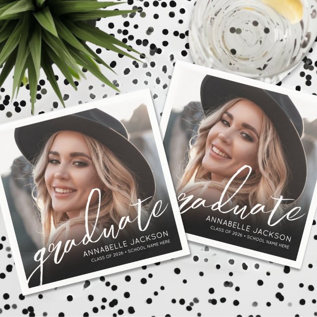 Serviette En Papier Photo Graduation Party (Photo Graduation Party Napkins)