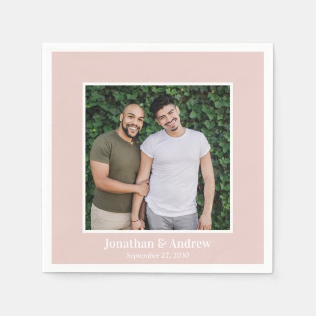 Serviette En Papier Photo Mariage LGBTQ (Devant)