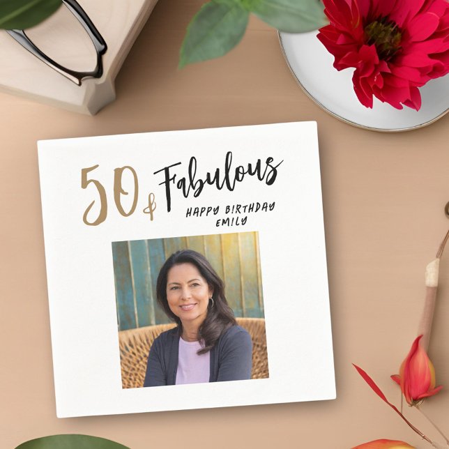 Serviette En Papier Photo moderne 50 et fabuleuse 50e anniversaire (Créateur téléchargé)
