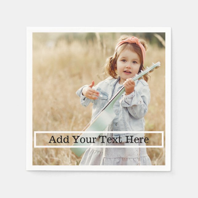 Serviette En Papier Photo personnalisée avec texte (Devant)