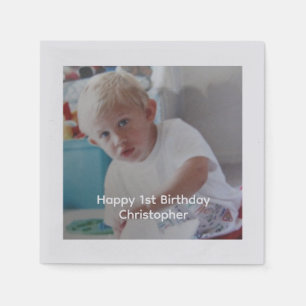 Serviette En Papier Photo personnalisée Bébé Enfants 1er premier anniv