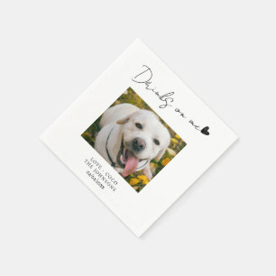 Serviette En Papier Photo personnalisée Boissons sur moi chien mariage