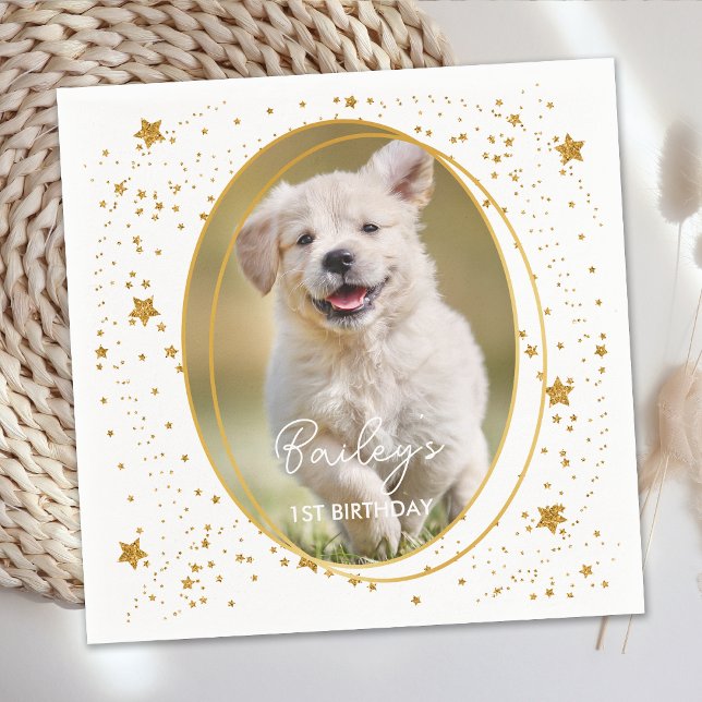 Serviette En Papier Photo personnalisée Chien animal de compagnie Anni (Créateur téléchargé)