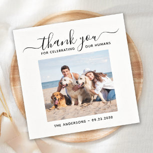 Serviette En Papier Photo personnalisée du Mariage de chien