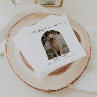 Serviette En Papier Photo personnalisée Elegant Mariage chien