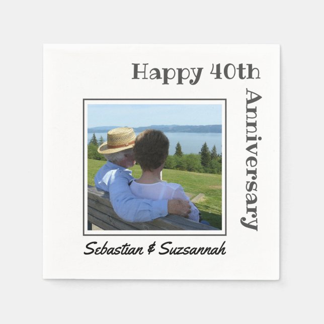 Serviette En Papier Photo personnalisée et nom Anniversaire spécial Ma (Devant)