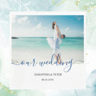 Serviette En Papier Photo personnalisée Modern Beach Wedding Livre d'i