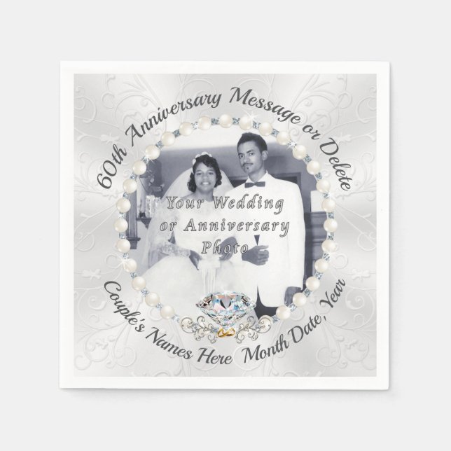 Serviette En Papier Photo Personnaliser les serviettes du 60e annivers (Devant)