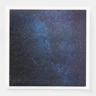 Serviette En Papier Photographie de la galaxie de la nuit bleu marine 