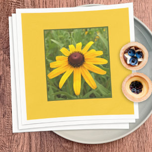 Serviette En Papier Photographie d'une seule fleur de Rudbeckia jaune