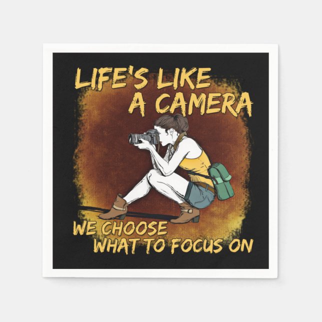 Serviette En Papier Photographie - La vie comme une caméra photographe (Devant)