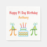 Pi Day Anniversaire Papier personnalisé serviettes