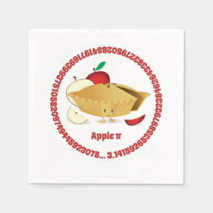 Serviette En Papier Pi Day Apple Pie Cartoon Numéro de caractère