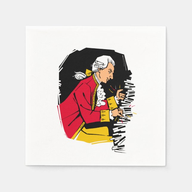 Serviette En Papier Piano de Mozart (Devant)