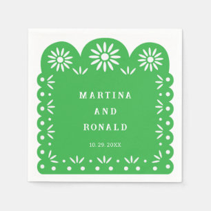 SERVIETTE EN PAPIER PICADO DE PEAU MEXICAIN VERT