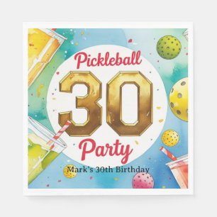 Serviette En Papier Pickleball 30th Birthday Party