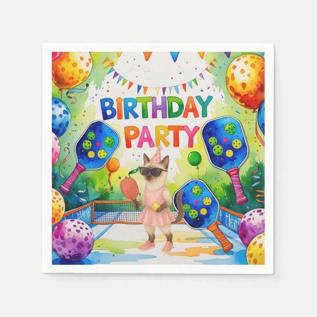 Serviette En Papier Pickleball Anniversaire Fête thème (Devant)