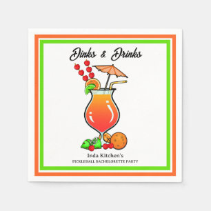 Serviette En Papier Pickleball Bachelorette Mariage Dinks & Boissons