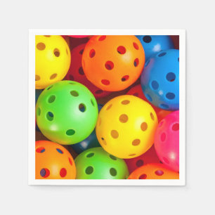 Serviette En Papier Pickleball coloré