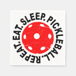 Serviette En Papier Pickleball de sommeil vintage répétition