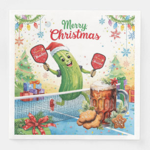 Serviette En Papier Pickleball fête de Noël avec bière