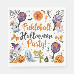 Serviette En Papier Pickleball Halloween Party avec paddle et balle