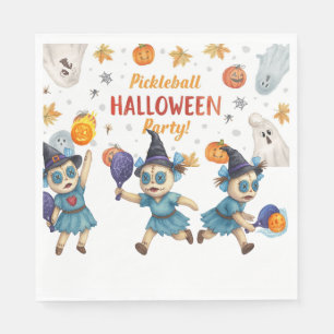 Serviette En Papier Pickleball Halloween Party avec paddle et balle