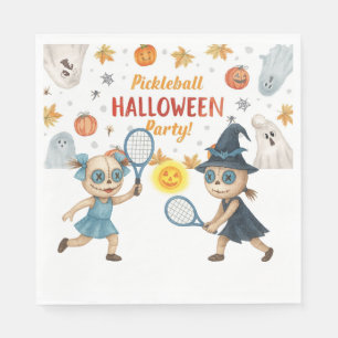 Serviette En Papier Pickleball Halloween Party avec paddle et balle