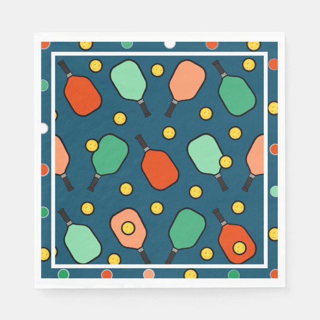 Serviette En Papier Pickleball Party (Devant)