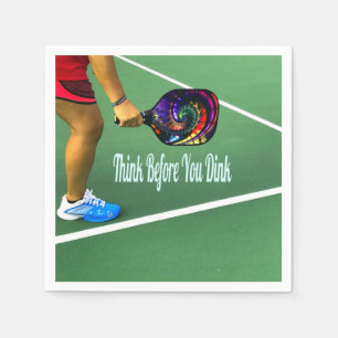 Serviette En Papier Pickleball Pensez avant de boire