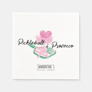 Serviette En Papier Pickleball & Prosecco Rétro Enterrement de Vie de 