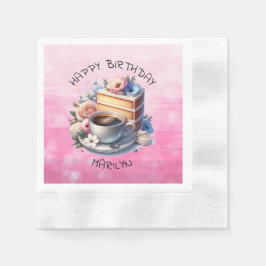 Serviette En Papier Pièce de gâteau d'anniversaire, Coupe de café et f