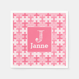 Serviette En Papier Pièces de puzzle rose douce fille Anniversaire