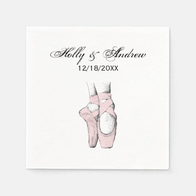 Serviette En Papier Pieds de Ballerina sur la pointe #1 Lt Rose (Devant)