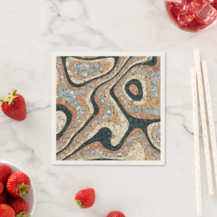 Serviette En Papier Pierre Abstraite vintage en quartz naturelle