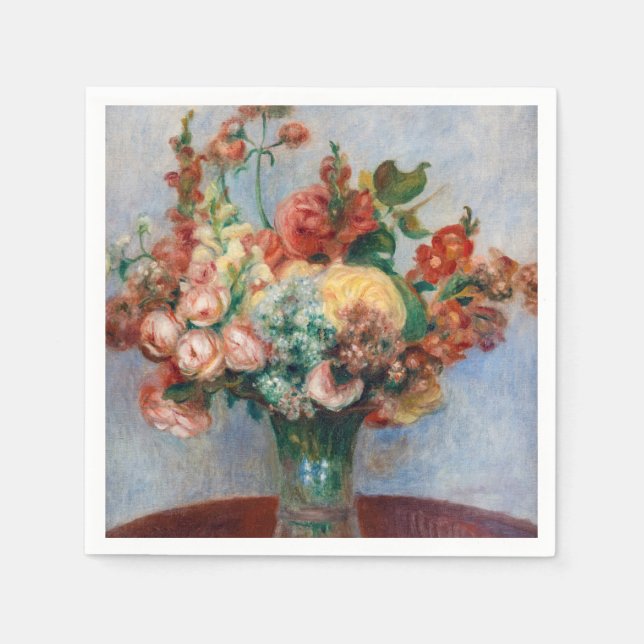 Serviette En Papier Pierre-Auguste Renoir - Fleurs dans un Vase (Devant)