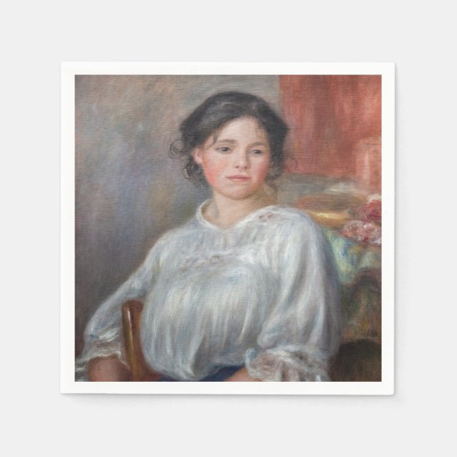 Serviette En Papier Pierre-Auguste Renoir - Jeune Femme Assis (Devant)