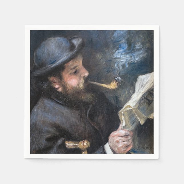 Serviette En Papier Pierre-Auguste Renoir - Lecture Claude Monet (Devant)