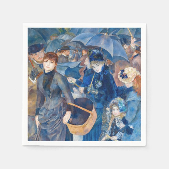 Serviette En Papier Pierre-Auguste Renoir - Les Parapluies (Devant)