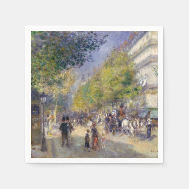 Serviette En Papier Pierre-Auguste Renoir - Paris, Grands Boulevards (Devant)