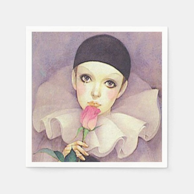 Serviette En Papier Pierrot 1980 Cocktail Napkin (Devant)