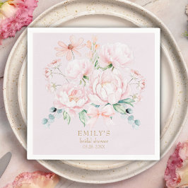 Serviette En Papier Pies roses Bow Fleur sauvage Fête des mariées de j
