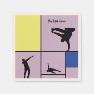 Serviette En Papier Piet Love Danse Mondrian Street Hiphop Style
