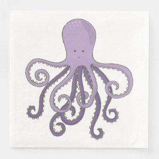 Serviette En Papier Pieuvre caricaturale