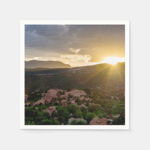 Serviette En Papier Pikes Peak Sunset Haze Papier Napkin