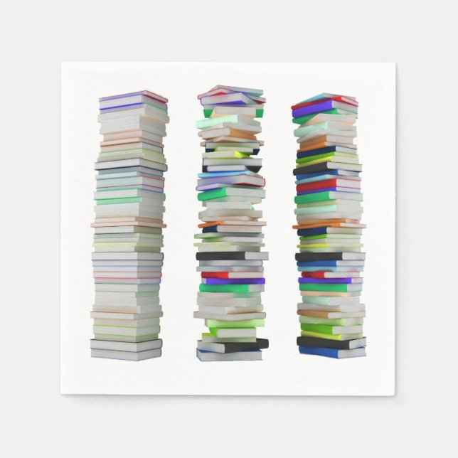 Serviette En Papier Pile de livres Papier Napkins (Devant)