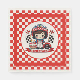 Serviette En Papier Pilote de course pour enfants Anniversaire