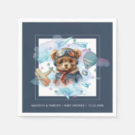 Serviette En Papier Pilote Teddy Bear Baby shower-Anniversaire