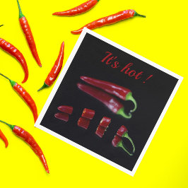 Serviette En Papier Piments de piment rouge chaud avec texte personnal